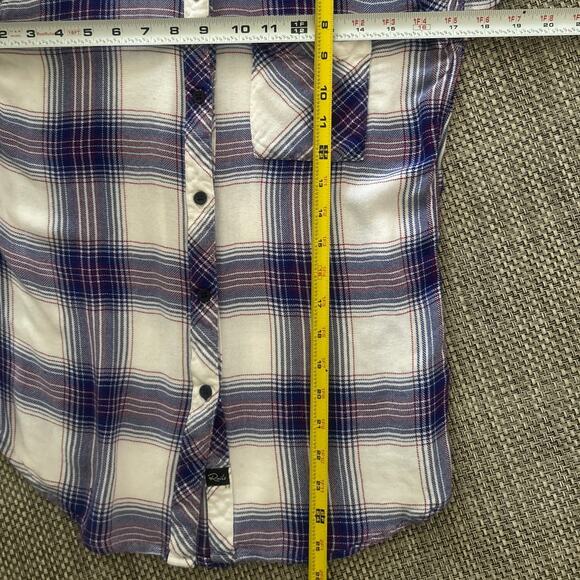 RAILS Hunter Long Sleeve Button Front Soft Classic Top Shirt in White Dusk XS - Picture 7 of 7